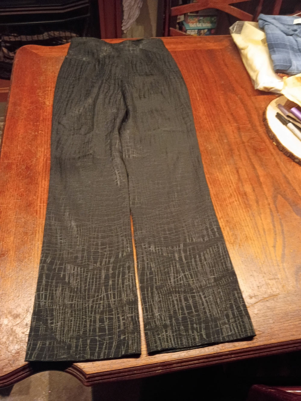 Alberto Makali Black Textured Woman's Dress Pants